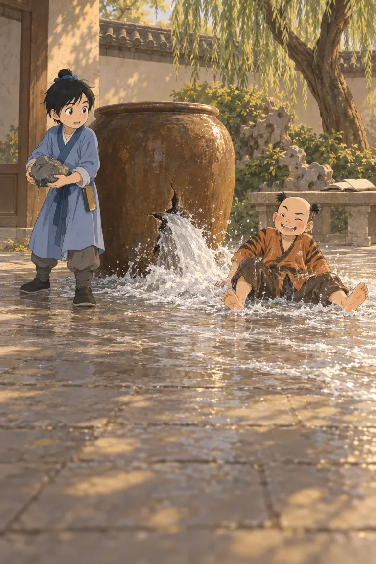 Illustration for Sima Guang Smashes the Vat