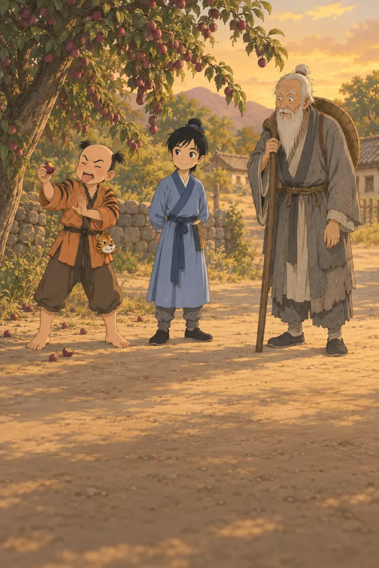 Illustration for Wang Rong and the Bitter Plums