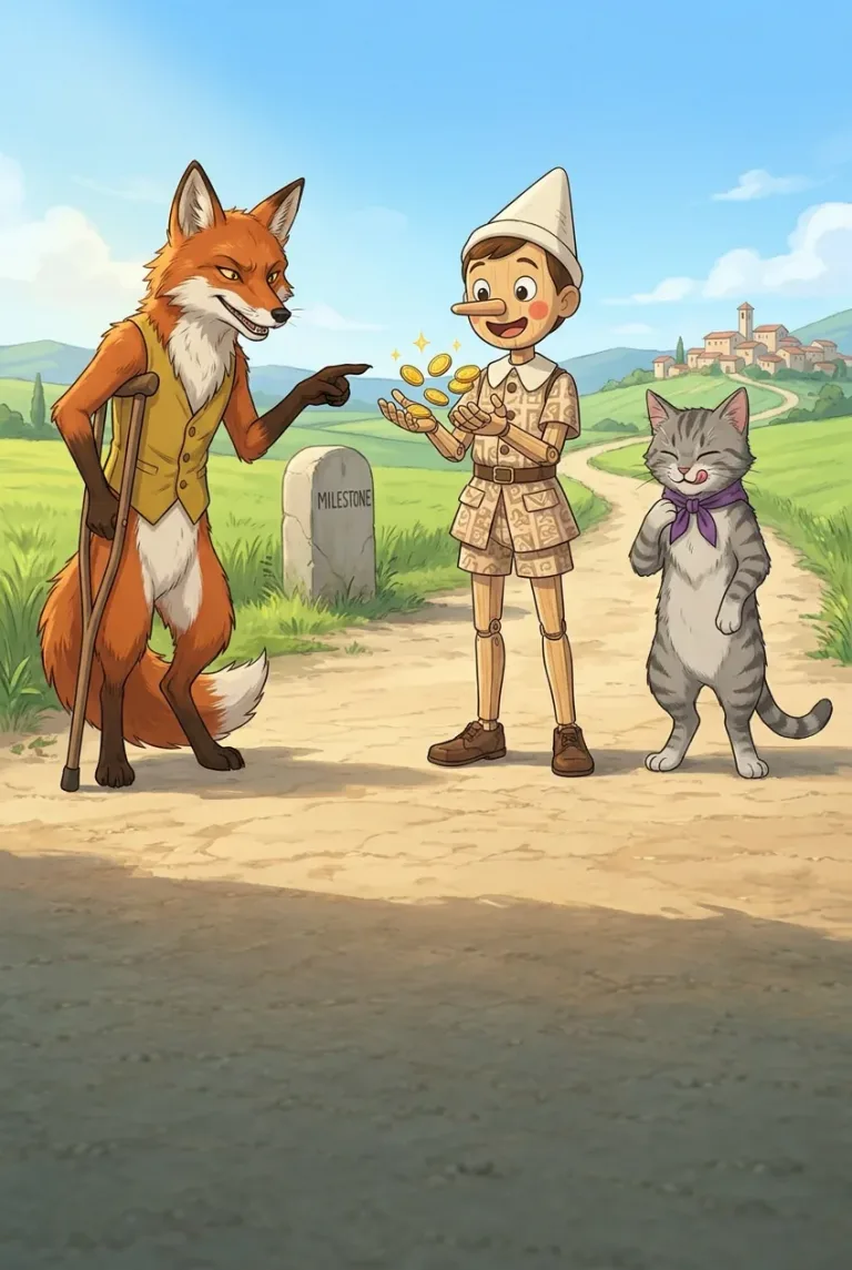 Illustration for The Fox and the Cat