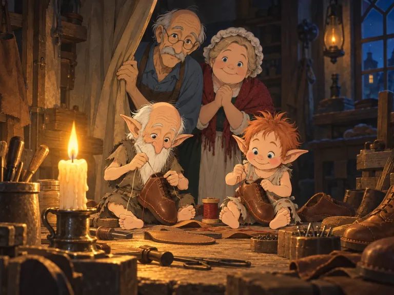 Illustration for The Elves and the Shoemaker